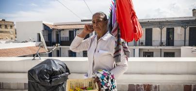 Aida Kaabi doing her laundry.