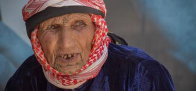 Ruqaya, 83, lives in rural Aleppo with her family.  