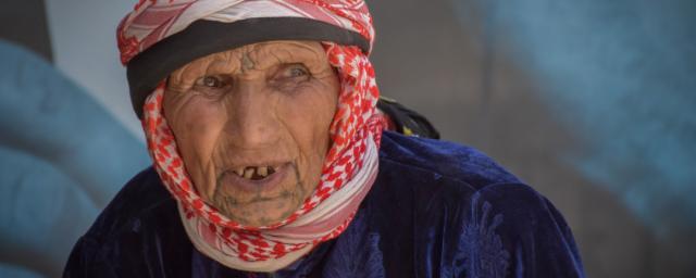 Ruqaya, 83, lives in rural Aleppo with her family.  