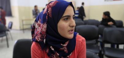 16 year old Eba'a Hamouda is one of the young people in Gaza being helped by Oxfam's partner, the Culture and Free Thought Association (CFTA). Photo: Oxfam