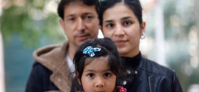 A family from Afghanistan inside the MOSIAC centre on Lesbos were beneficiaries of the CAT fund and recieved COVID-19 prevention items. Photo: Giorgos Moutafis/Oxfam