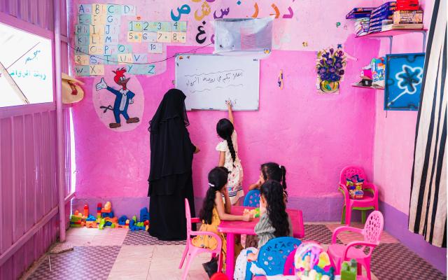 Hanan a kindergarten owner, under Dutch Relife Alliance (DRA) fund/small business Tadamon in partnership with Oxfam/ 2023 photo credit Ayman Fuad