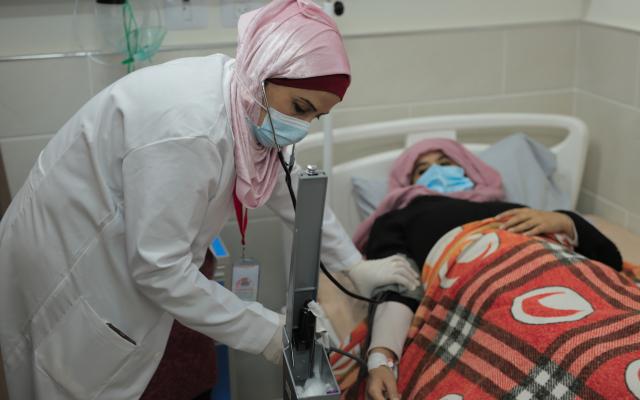 Heba Shalan, a mother of five and nurse from the Jabalia Refugee camp in northern Gaza Strip.