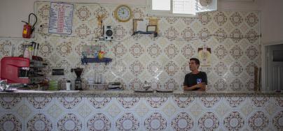 Makram, 38, is a worker in a café in Mahdia, Tunisia.