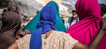 A group of people from the Gilo community affected by the droughts in Ethiopia.