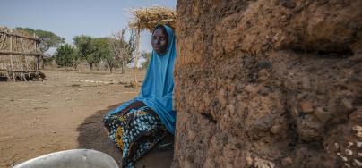 Kadigueta Barry, 34, who fled the town of Barsalogho, in Burkina Faso, with her husband and four children, leaving everything behind.