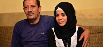 Mahmud, Palestinian refugee, and her daughter Amal. Photo: Harriet Tolputt/Oxfam