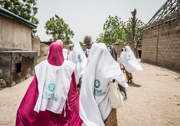 Oxfam community health volunteers in Pulka, Northeast Nigeria. Credit:Tom Saater/Oxfam