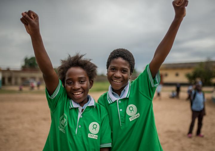 Bwalya and Muka, members of the I Care About Her project 