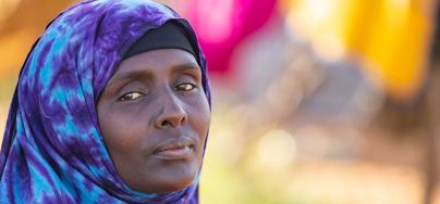 Pastoralist Fatuma pictured outside of her home in Tana River County, Madogo division, Kenya.