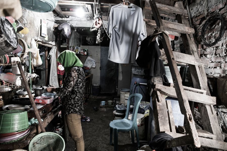 Dewi, former worker at a shrimp processing plant in Indonesia