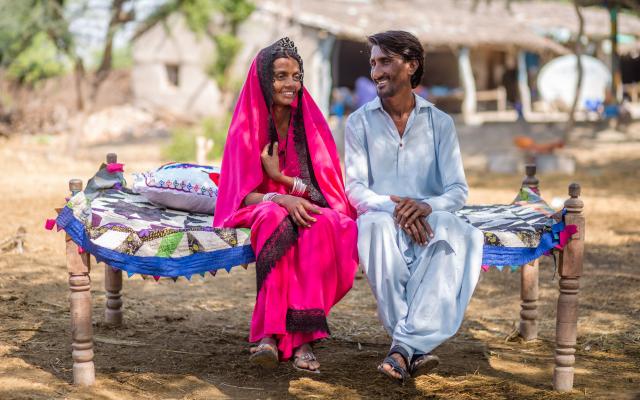 Vishnu (white) and Jamna (pink) are school teachers and active volunteers who have shared the climate smart agricultural skills they learnt with dozens of farming families.