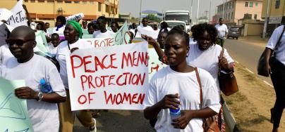 Women pushing for change and gender equality in Juba, South Sudan, during a peaceful demonstration in December 2018. Photo: Samir Bol